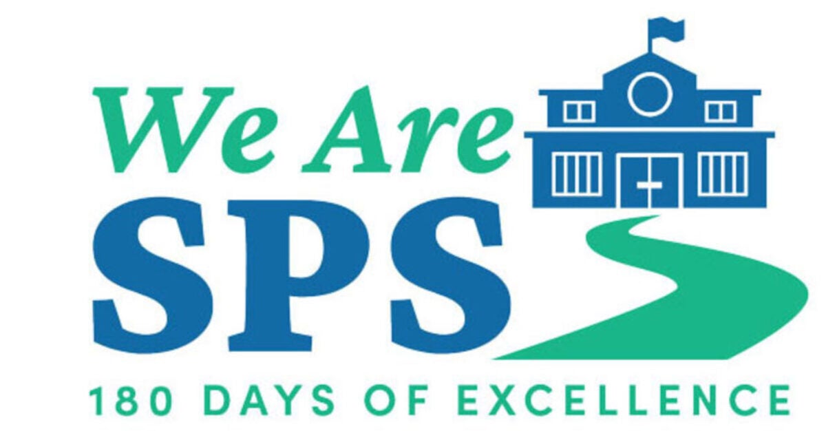 School building with the words We Are SPS 180 Days of Excellence